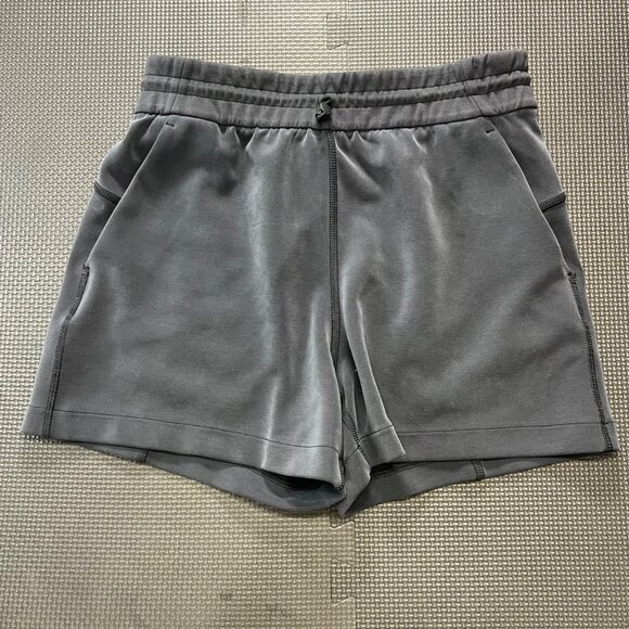 Lululemon Pants - Lululemon Womens Black Recycled Polyester Blend Drawstring Waist Shorts Size 4